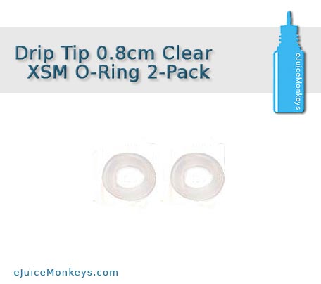 Drip Tip 0.8cm Clear XSM O-Ring 2-Pack